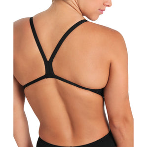 TRAJE DE BAÑO LISO ARENA PERFORMANCE PARA MUJER CHALLENGE TEAM NEGRO