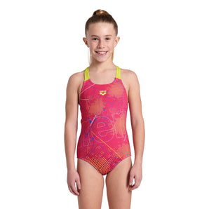 TRAJE DE BAÑO ARENA PERFORMANCE PARA NIÑA GALACTICS SWIM PRO BACK ROSADO