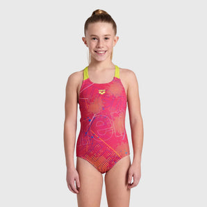 Traje De Baño Arena Performance Para Niña Galactics Swim Pro Back Rosado
