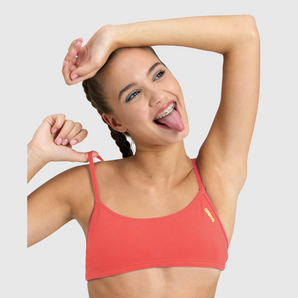 TOP DE BAÑO MUJER BANDEAU PLAY ROJO NEGRO - fondo #E8E8E8