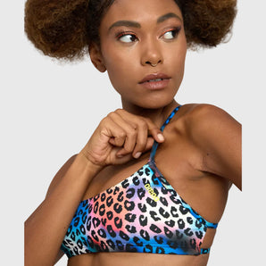Top De Baño Mujer Bandeau Play Lila Verde