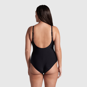 TRAJE DE BAÑO MUJER ARENA FEEL TALEA U BACK PLUS CALIPSO NEGRO - fondo #E8E8E8