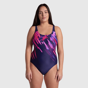 TRAJE DE BAÑO MUJER ARENA FEEL TALEA U BACK PLUS ROSADO NEGRO - fondo #E8E8E8