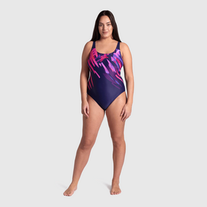 TRAJE DE BAÑO MUJER ARENA FEEL TALEA U BACK PLUS ROSADO NEGRO - fondo #E8E8E8