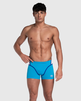 TRAJE DE BAÑO SHORT ICONS SWIM PANEL CELESTE - fondo #E8E8E8