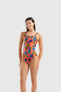 TRAJE DE BAÑO MUJER ARENA PINEAPPLES SWIMSUIT TIE BACK - fondo #E8E8E8