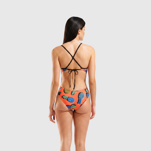 TRAJE DE BAÑO MUJER ARENA PINEAPPLES SWIMSUIT TIE BACK - fondo #E8E8E8