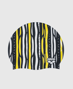 GORRO DE NATACIÓN PRINT 2 SILICONE NEGRO - fondo #E8E8E8